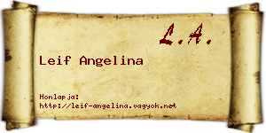 Leif Angelina névjegykártya